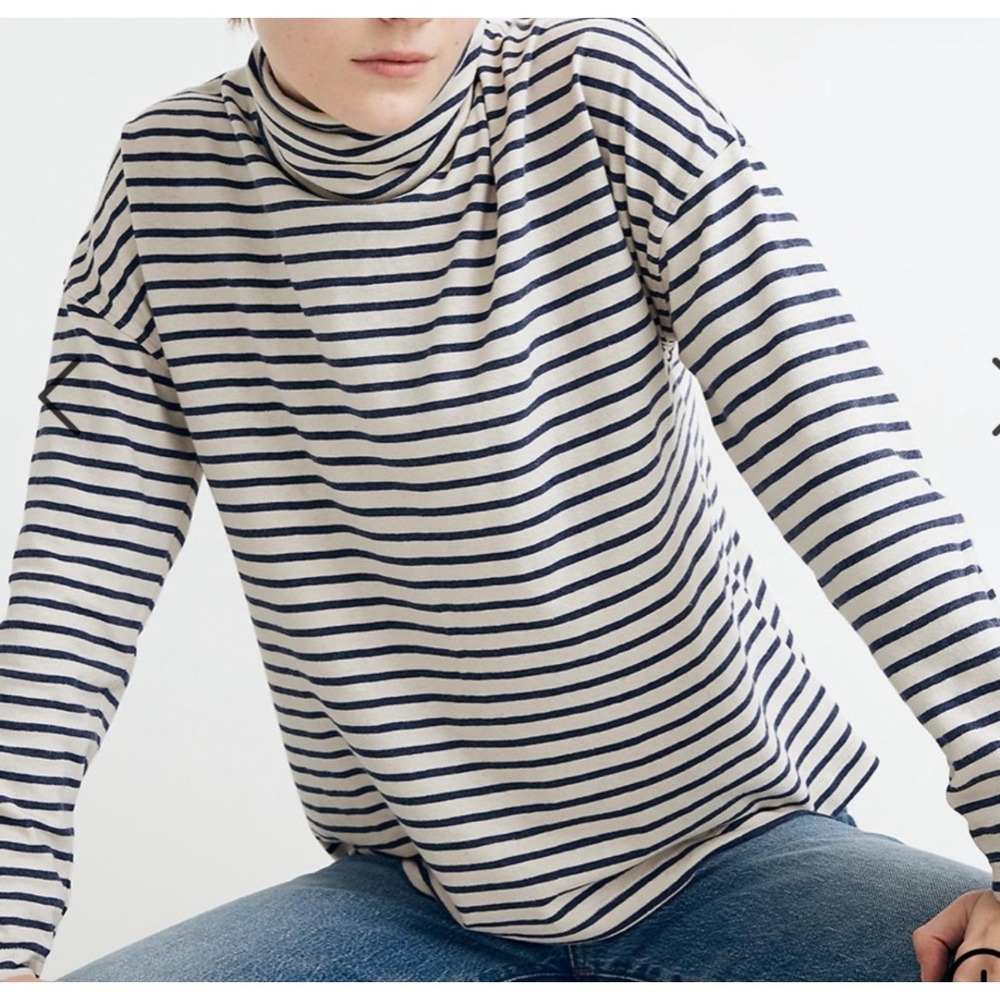Rivet & Thread Striped Turtleneck‎ XS Made in USA Cotton madewell